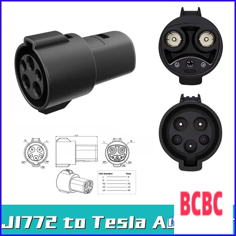 BB-LENZ J1772 محول الشحن لطراز تسلا 3 Y S X، SAE J1772 EV محول J1772 إلى تسلا