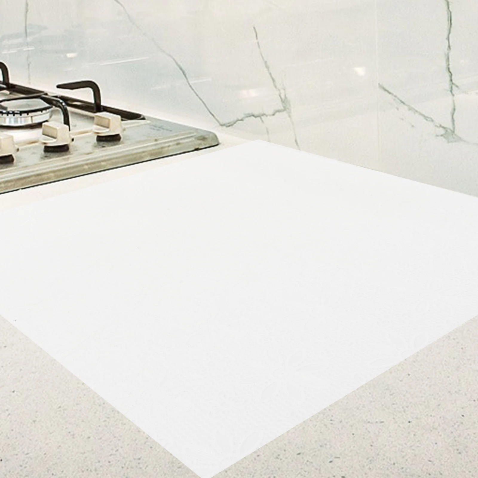 

Thickened EVA Embossed Shelf Liner Moisture-proof Protective Pad 300x45cm Transparent Flower Pattern Cuttable for Kitchen