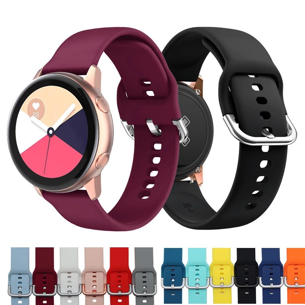 22mm 20mm Silicone Strap for Samsung Galaxy Watch 4/5/6/Gear S3/Huawei Watch 4/3/GT4-3-2/watch 4/6 Classic for Amazfit GTR Bip