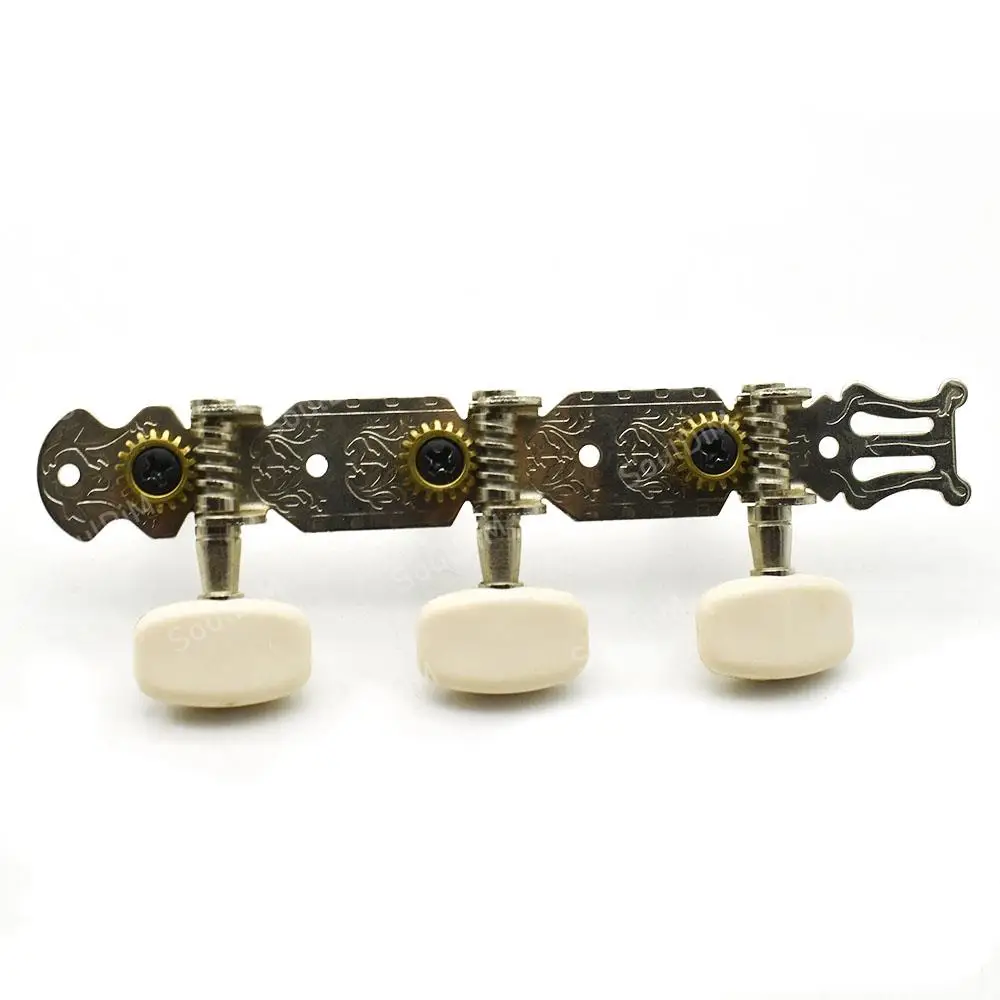 المعادن 6 سلاسل الكلاسيكية الصوتية وتر غيتار ضبط أوتاد مفتاح موالف آلة رؤساء المستقبلون مفاتيح أجزاء 3L3R سلاسل الوتد الكروم #3