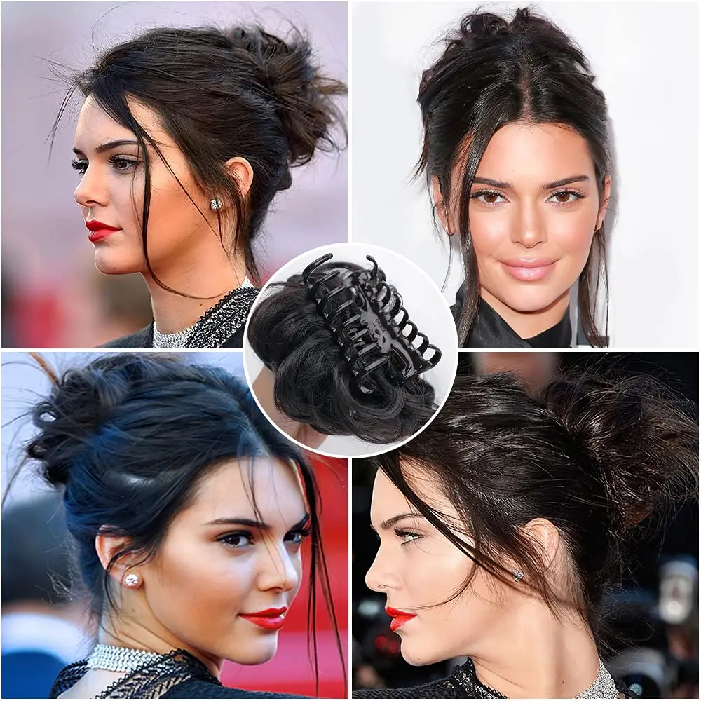 Messy Bun Hair Piece Claw Hair Bun Peruka przypięta w pazurach Naturalna falista kręcona grzebień Peruka syntetyczna dla kobiet