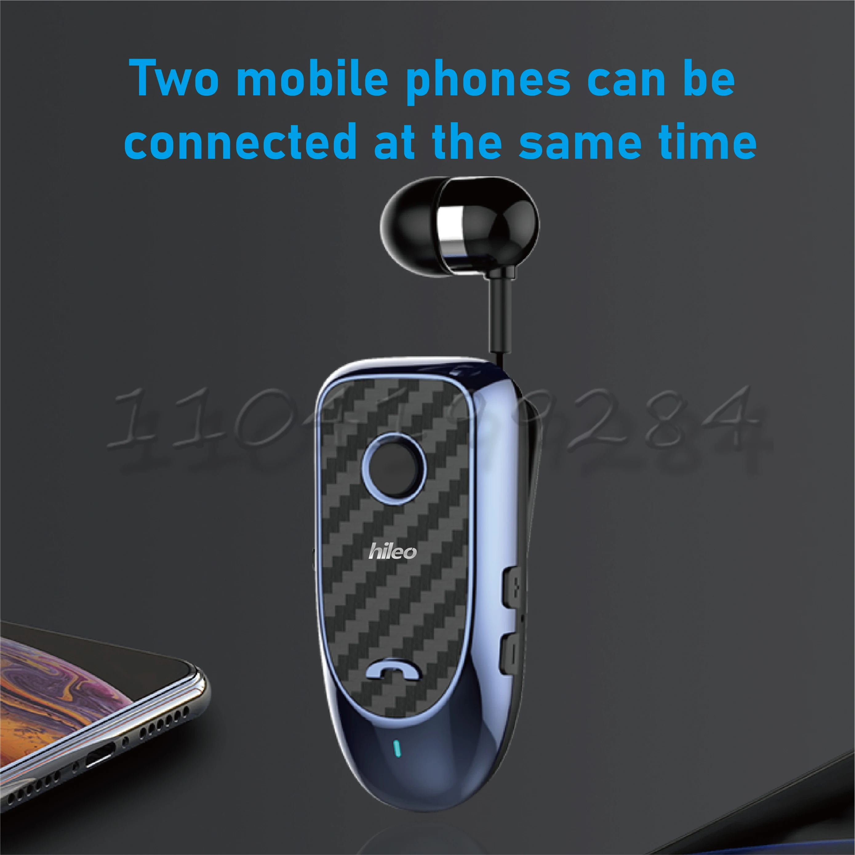 Hileo Hi60 Business lavalier single ear Wireless Bluetooth earphones Headset Car Earbuds Call Remind Vibration Hands Free