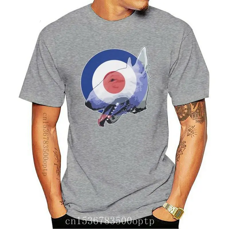 Mens English Bull Terrier T-Shirt - Bullseye Ska Mod - Bull Terrier Gift