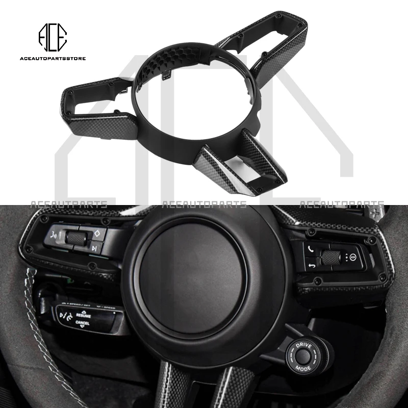 New Dry Carbon Fiber Car Steering Wheel Shell Frame For Porsche Macan 911 992 Panamera 971.2 Taycan 2020+