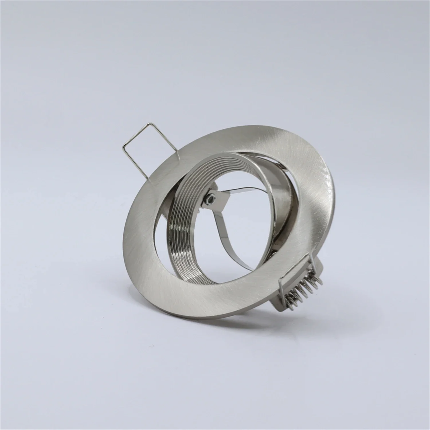 Zinc Alloy Recessed Spotlight Frame Satin Nickel Cut Out 75mm Fixture Frame Ceiling LED Panel Light