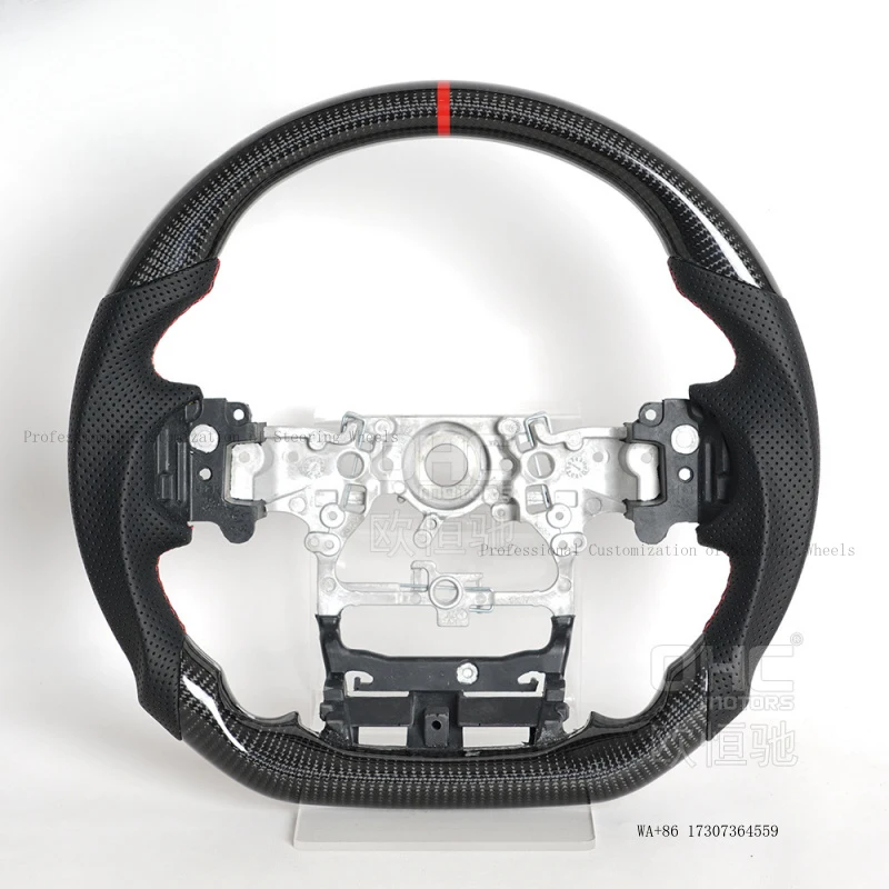 Suitable for Toyota 24 models + LC250 carbon fiber sports steering wheel with red positioning line modification and upgrade