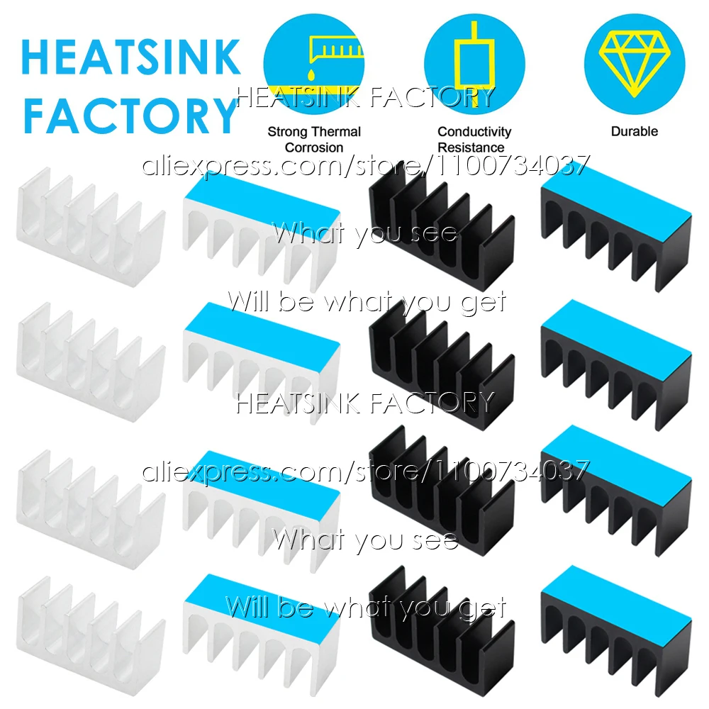 

8x22x10mm Aluminum Heatsink Cooling Radiator for Electronic IC Chip MOS RAM AMD CPU LED Cooler Heat Dissipation