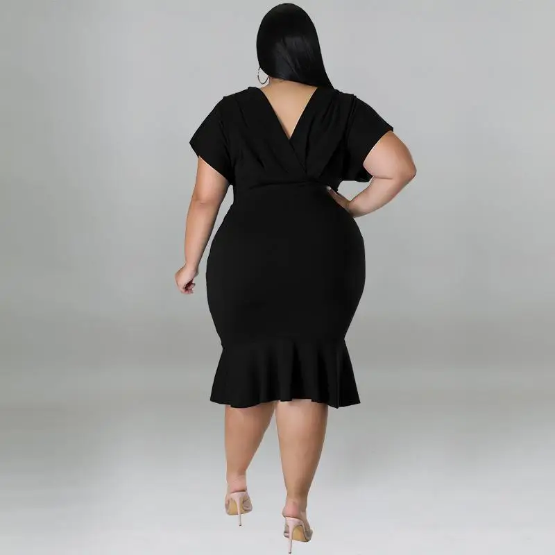 Vestido de encaje sexy de talla ande para mujer, falda corta, moda otoño invierno, prenda informal e, ropa de talla ...