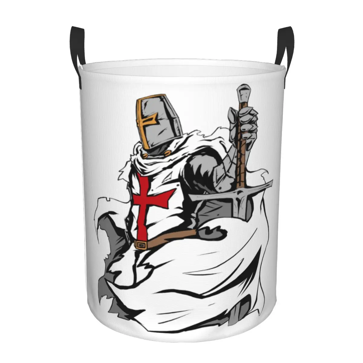 Knight Templar Sword Crusader Laundry Basket Collapsible Toy Clothes Hamper Storage Bin for Kids Nursery