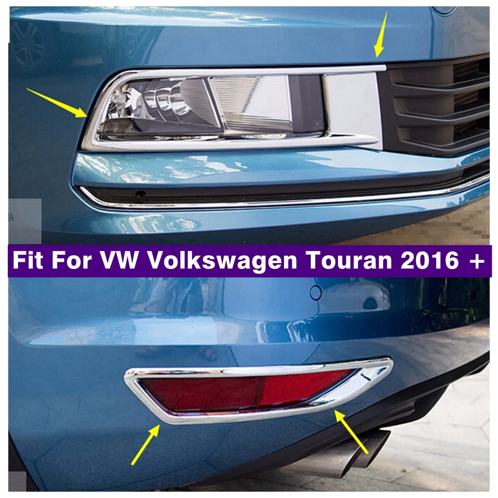 

ABS Chrome Front Rear Bumper Fog Lights Lmaps Cover Trim Car Foglamp Bezel Fit For VW Touran 2016 - 2022 Car Accessories