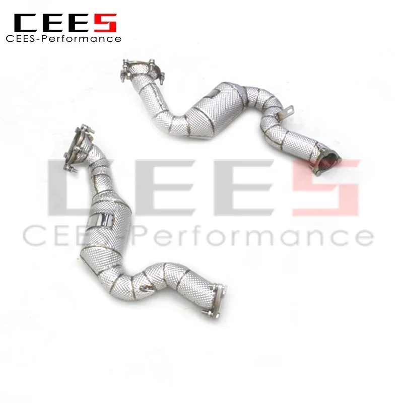 CEES Exhaust Downpipe For AUDI RS6 4.0T 2013-2018 Racing Car Exhaust System Stainless Steel High flow catted downpipe