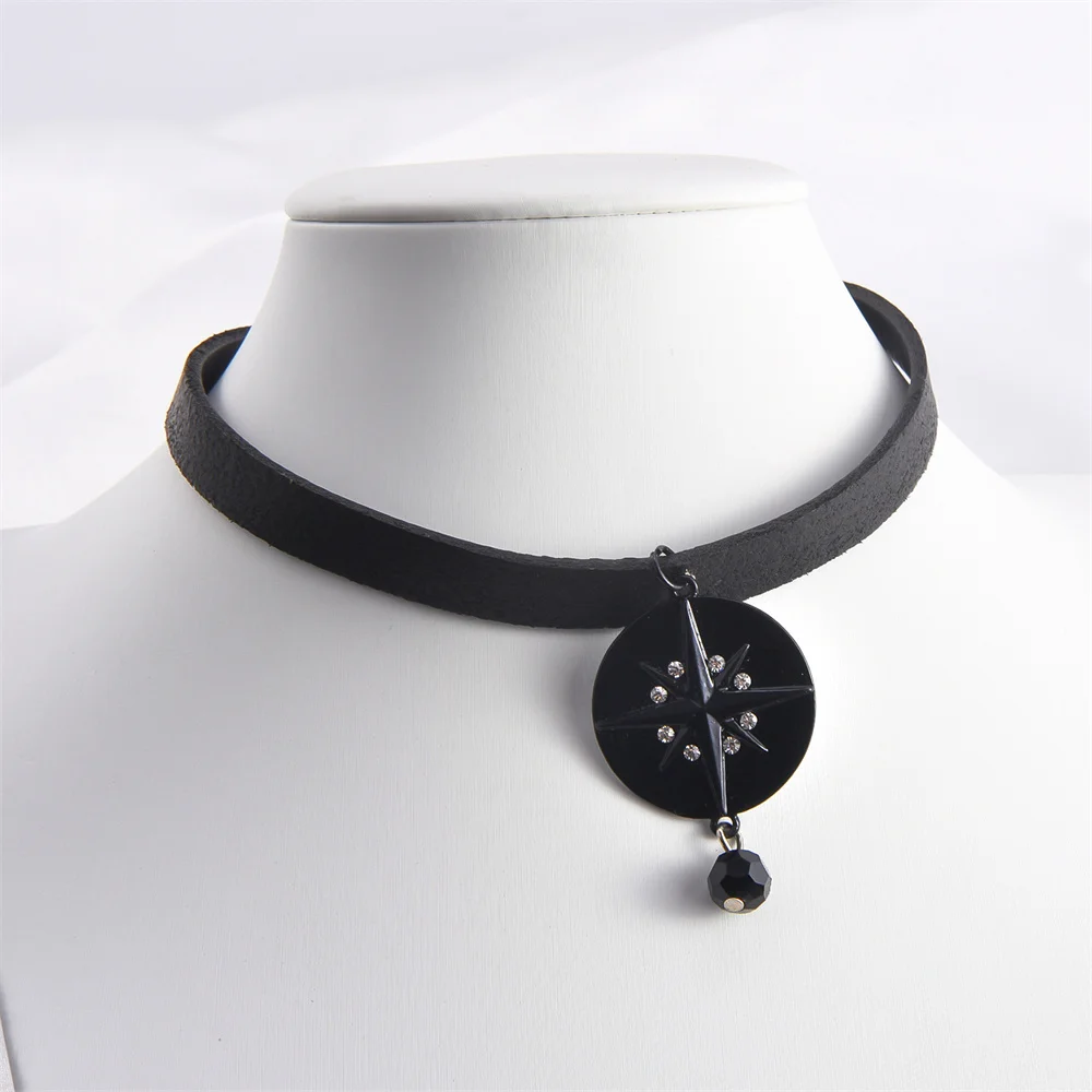 Punk Wolf Head Badge Pendant Classic Game Wild Hunt Same Leather Necklace Cosplay Jewelry Wholesale
