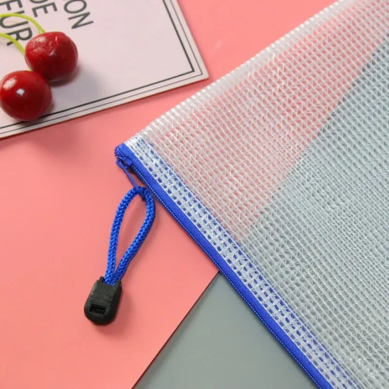 1pcs File Bag Transparent Plastic A4 16c Documents Filing Storage Bag Student Organizer Information Pocket Folders Stationery