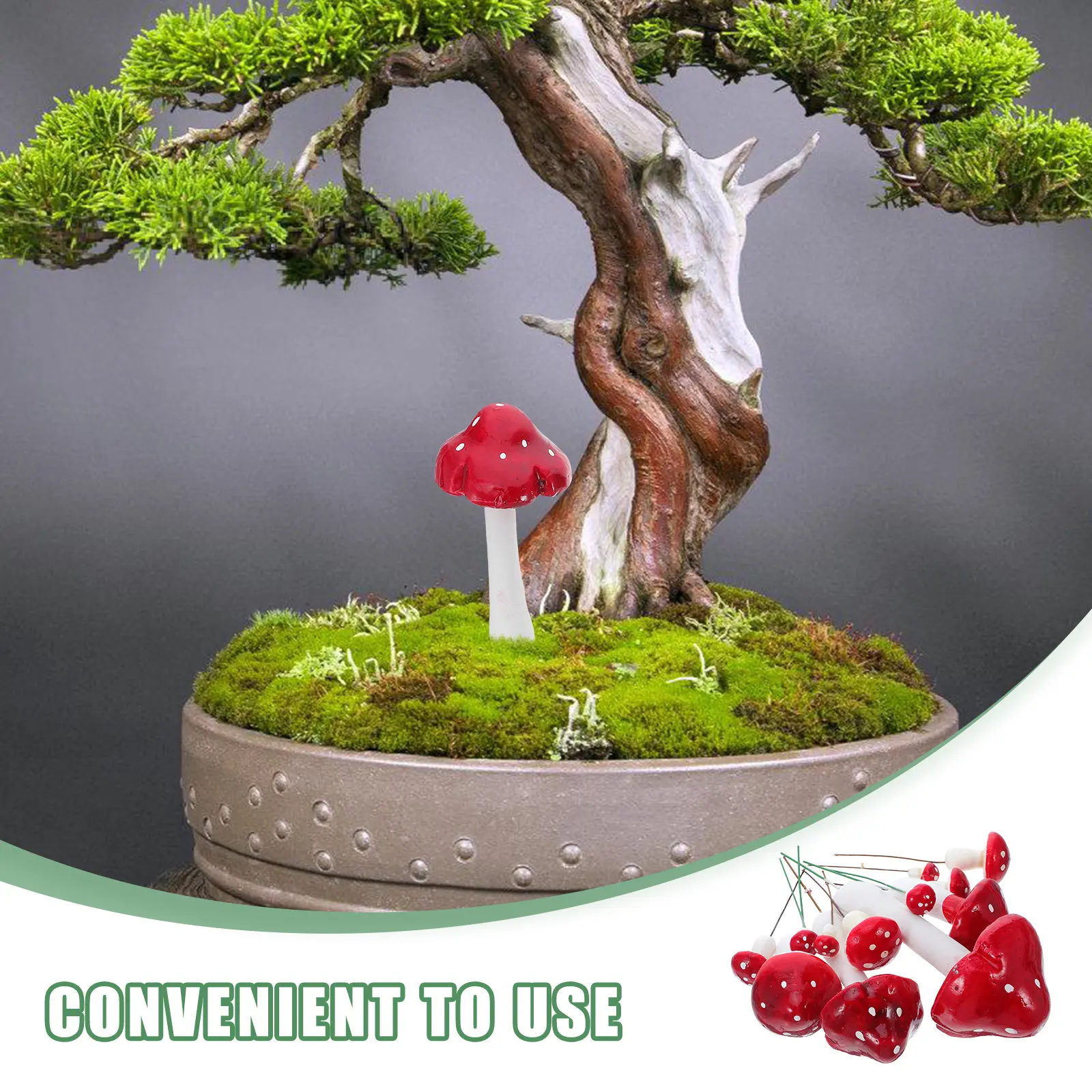 Mini Foam Artificial Mushrooms 33pcs for DIY Crafts, Garden, Bonsai and Party Decoration