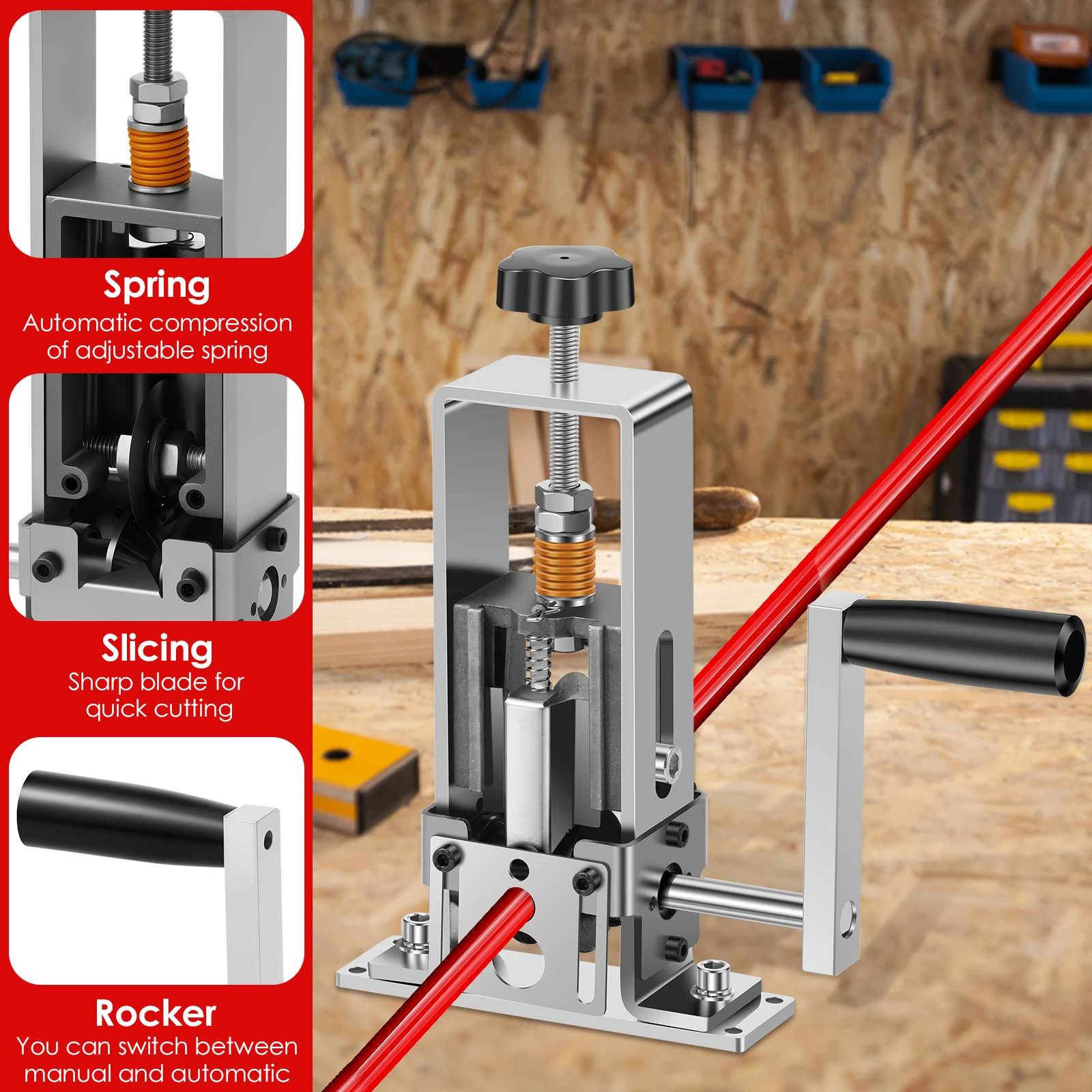 เครื่องตัดสายไฟสําหรับ 1 ถึง 25 มม.ที่มีประสิทธิภาพสูงสาย Peeler แบบพกพา Hand Crank หรือเจาะ powered Wire Stripper