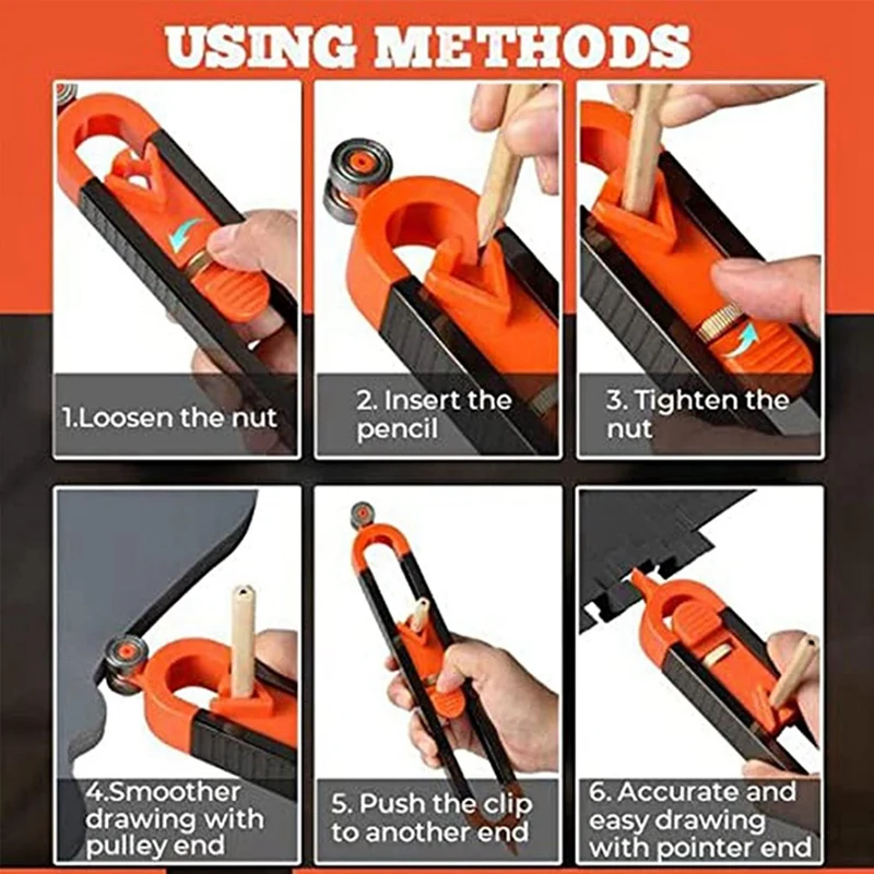 Irregular Contour Gauge Profile Scribing Ruler Contour Gauge With Lock Adjustable Woodworking Measuring Gauge Duplicator