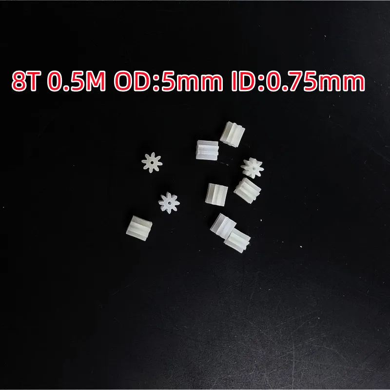 10pcs/bag 0.5M 8T 9T 10T Plastic White Gears Motor Engine Gear R/C Drone Toys Cars Helicopter Spare Parts