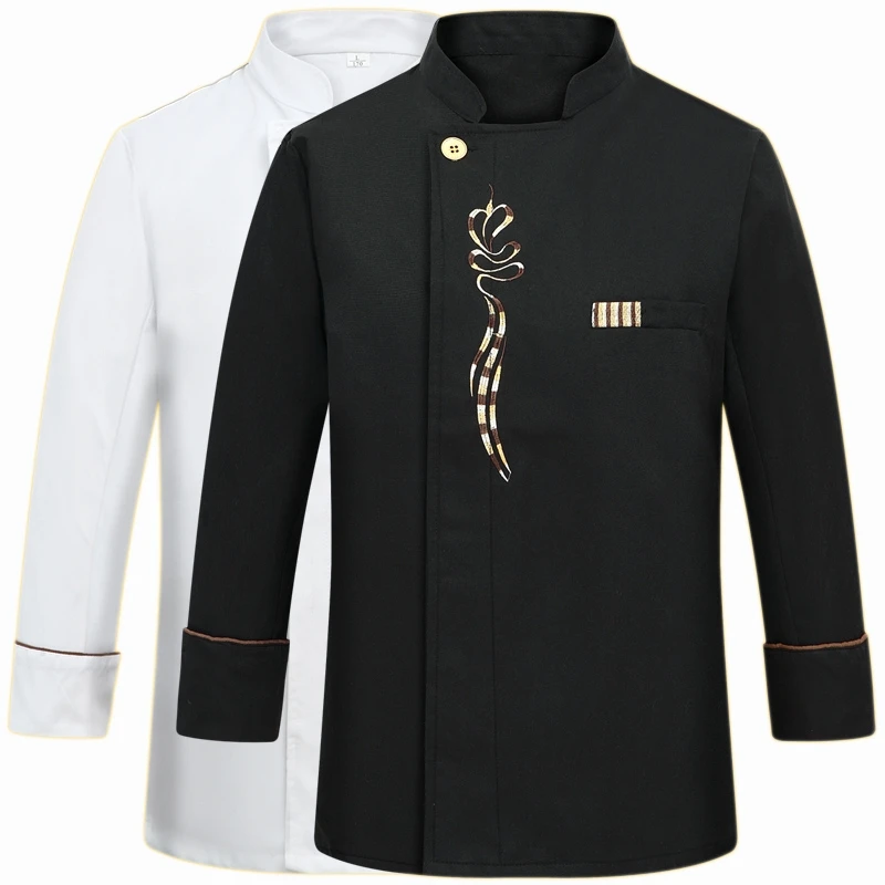 Cappotto da cuoco uomo donna manica lunga ristorante uniforme giacca da cuoco abbigliamento da cucina Baker cameriere Wear