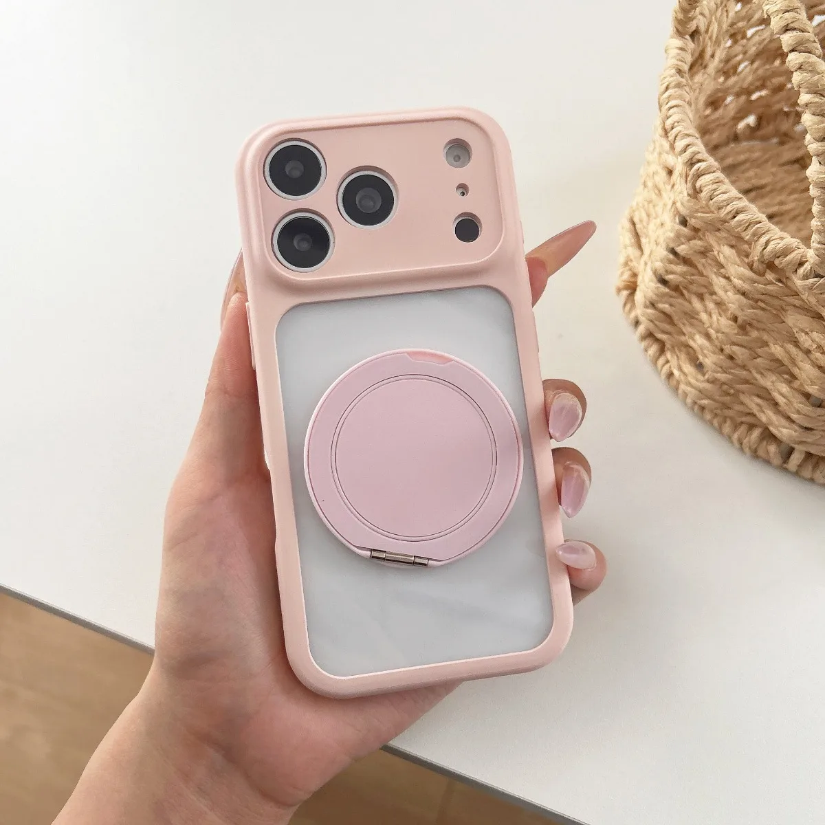 360° drehbare magnetische Handyhülle mit Ringständer für iPhone 17 Air 16 Plus 15 Pro 14 13 12 11 Pro Max – transparente Schutzhülle
