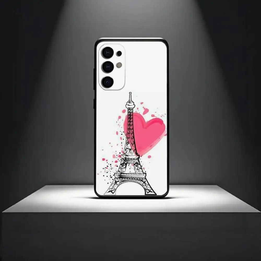 The iconic E-Eiffel T-Tower Phone Case For Samsung S 25,24,23,22,30,21,10,9,Ultra,Plus,Lite,FE,4,5 G Soft Black Case