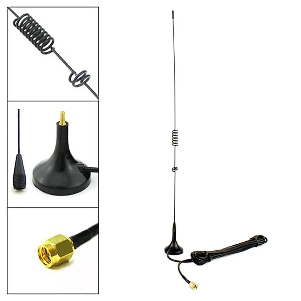 SMA Male UHF Dual Band Antenna 39cm Long Range Vehicle Antenna for BAOFENG UV100 Handhold Radios