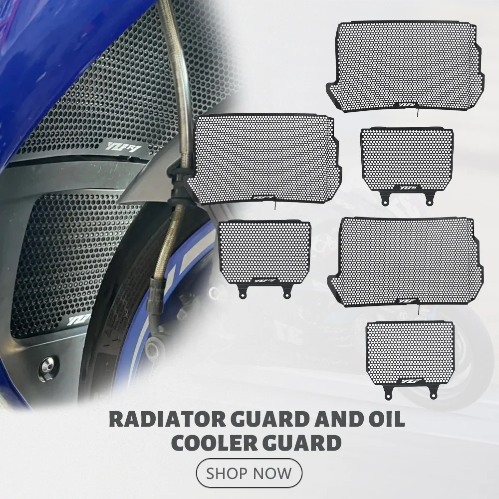 

2025 2024 2023 мотоциклетная решетка радиатора, защитная крышка масляного радиатора для Yamaha YZFR1 YZFR1M YZF R1 R1M 2015-2018 2019