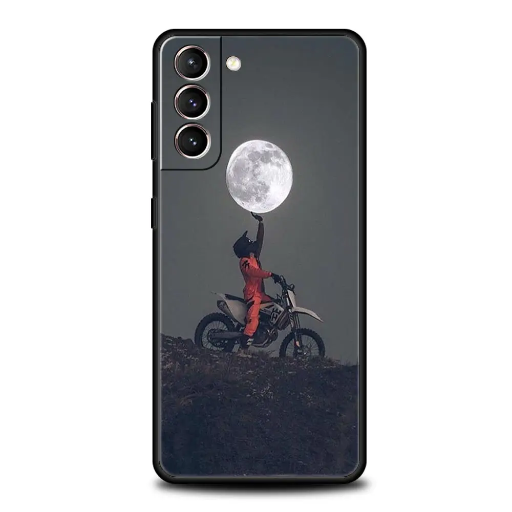 Moto Cross Motorcycle Sports Phone Case For Samsung Galaxy S23 S22 S21 Ultra S20 FE 5G S10 S9 S24 Plus S10E Cover Silicone Shell