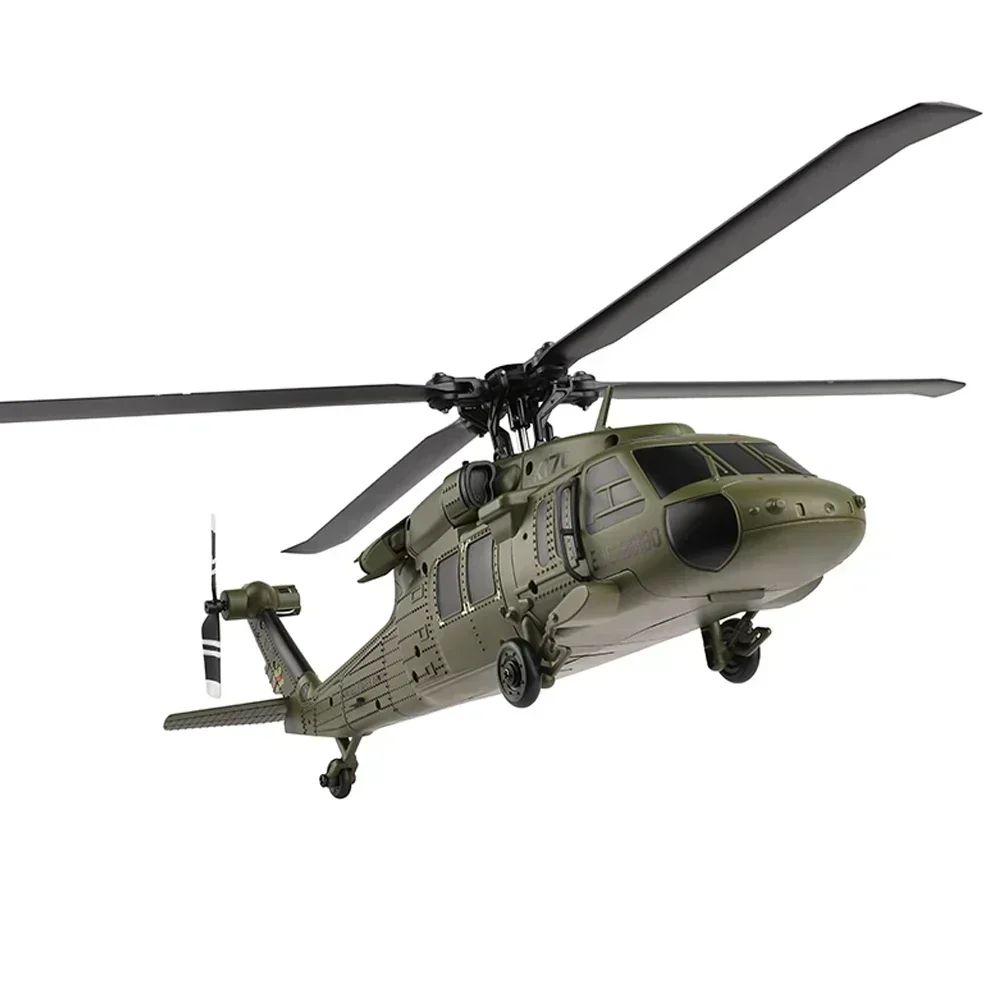 UH-60L Wltoys K170 2.4G 4CH 6 eixos giroscópio motor sem escova militar verde helicóptero RC RTF e XK K170