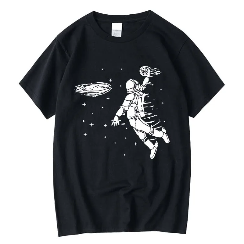 High Quality Funny Astronaut Print T-Shirt for Men XIN  Brand 100% Cotton Hand-Drawn Customizable Design Service Available