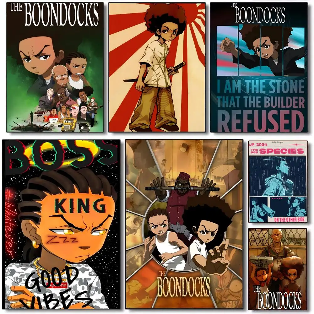 Moive The Boondocks Poster HD Waterproof Self-Adhesive Wall Sticker For Room Decor, Premium Print Gift