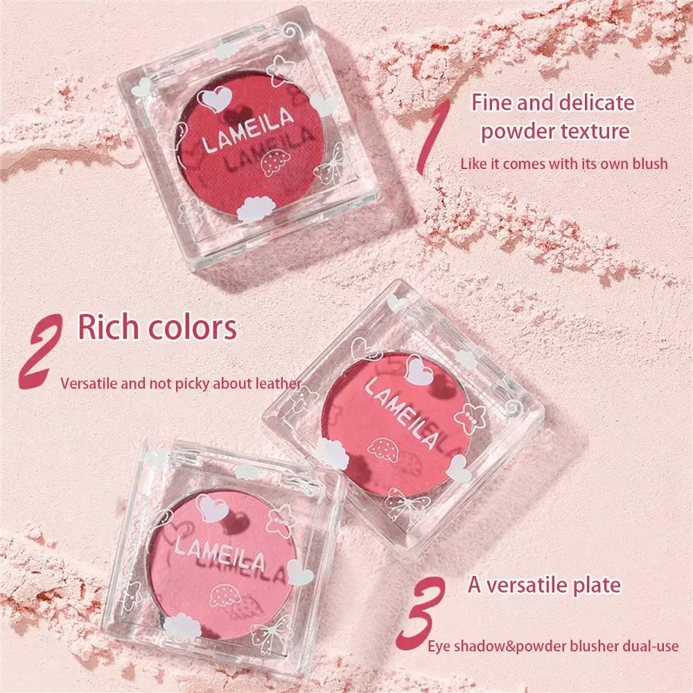 Heallor Face Blusher Matte Natural Cheek Tint Brighten Face Waterproof Face Contouring Cosmetics Blush Powder Soft Female Makeup