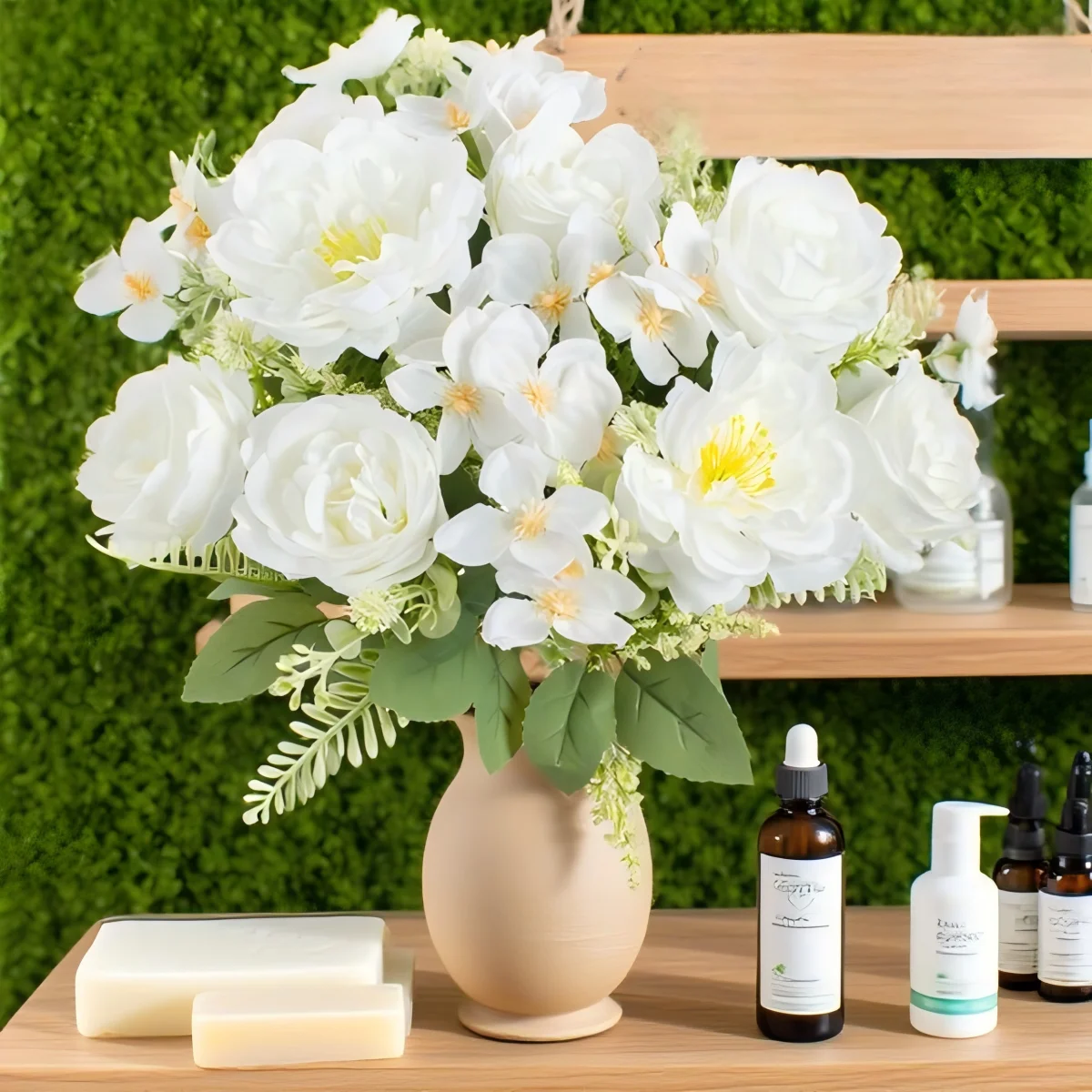 1 peça de flores de peônia simuladas, decoração de casa interna na primavera, verão, outono, jardins ao ar livre e várias decorações de férias