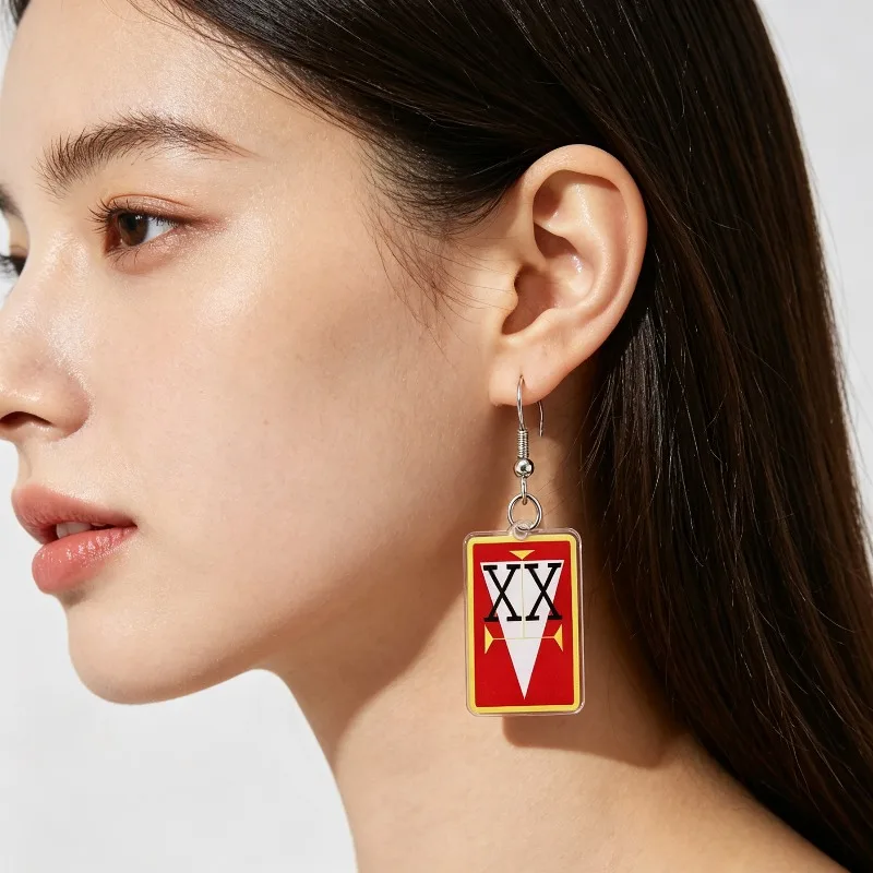 2D Hot Anime Peripheral License Acrylic Earrings Hanging Simple Fashion Vintage Lucky for Women Jewelry Accessory