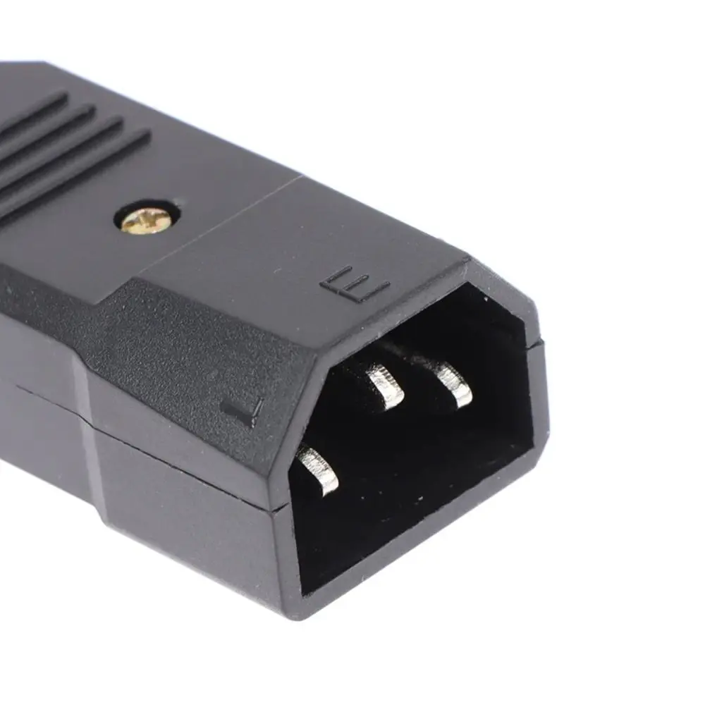 1Pcs New Male Female AC Plug Socket 3 Pin C13 C14 10A 250V AC Power Connector Rewirable Electrical Power Connector