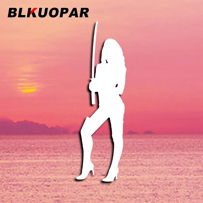 BLKUOPAR Female Samurai Sexy Girl Car Stickers Fashion Decal Waterproof Die Cut Refrigerator Surfboard Car Decoration