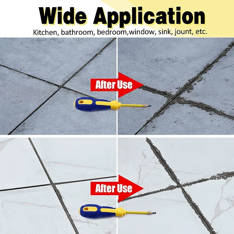 4 In 1 Tile Grout Remover Grout Scraping Rake Tool With 2 Carbide Alloy Head Grout Remover Scraper (0.8Mm,2Mm,3Mm,4Mm )