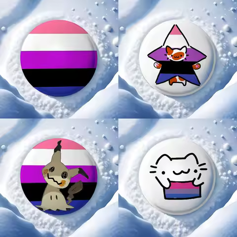 Genderfluid Pride Flag Badges Button PinsBrooch Creative Funny Quotes Badge Clothes Backpack Jewelry Gift For Kids Friends