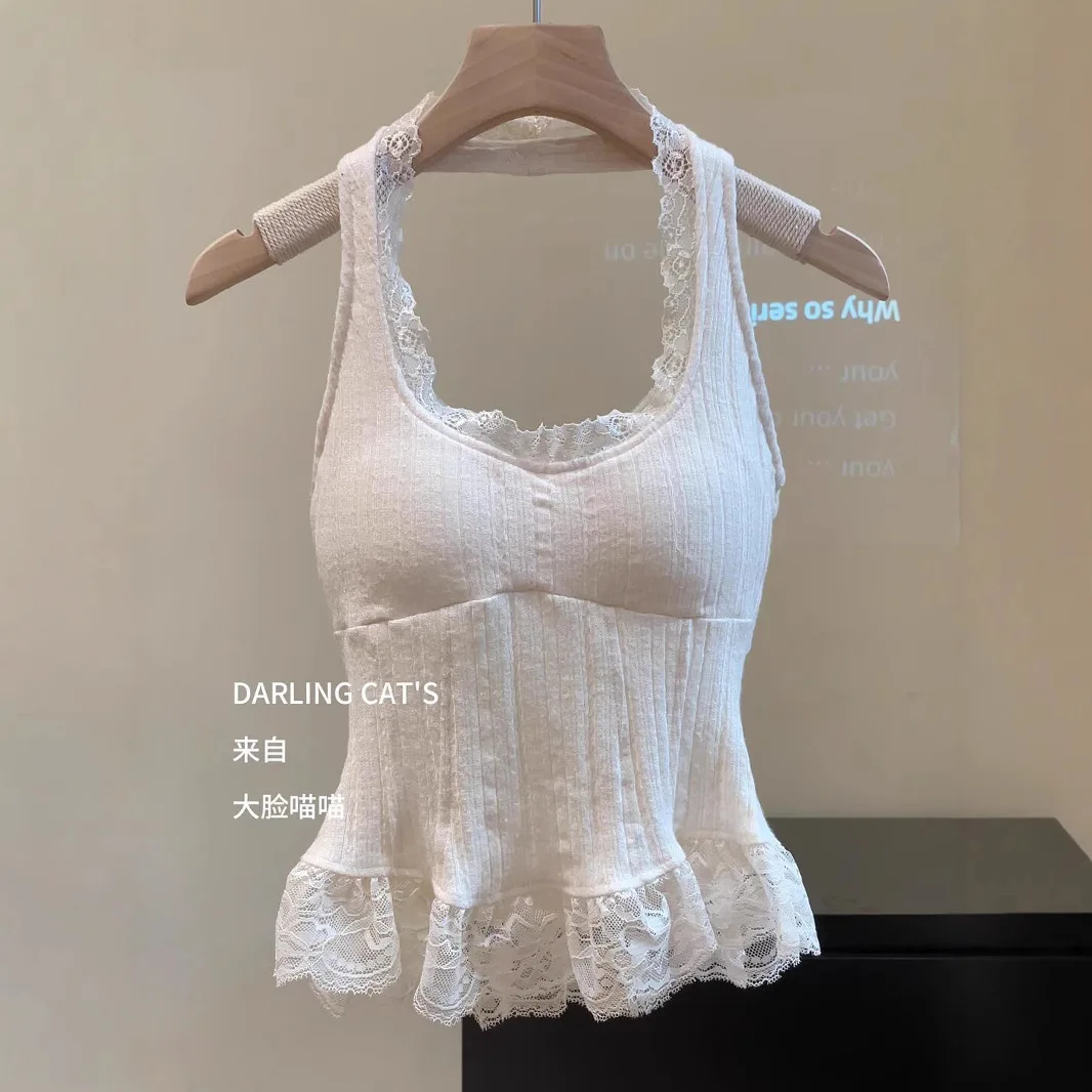 

25 Years of New Pure Lace Lace Neck Sling Women's Chest Pad Vest Inner Top