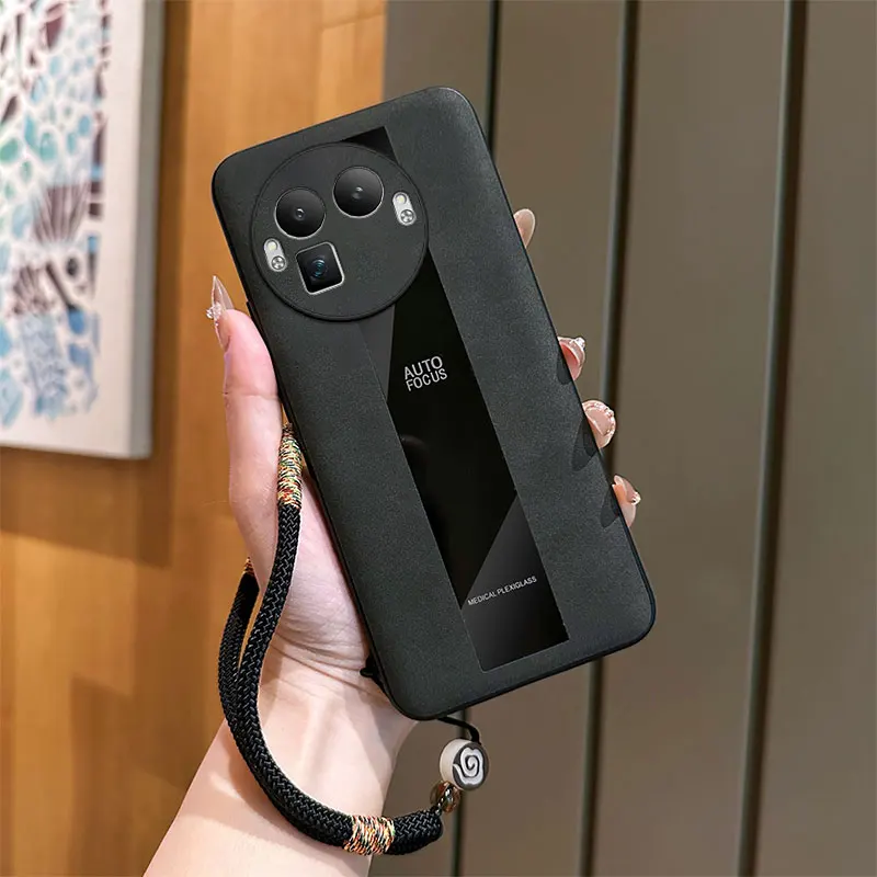 Realme GT 8 Proケース 新型 無地 レザー 古風 ブレスレット付き 耐衝撃 カップルケースカバー Realme GT8用 耐衝撃ケース