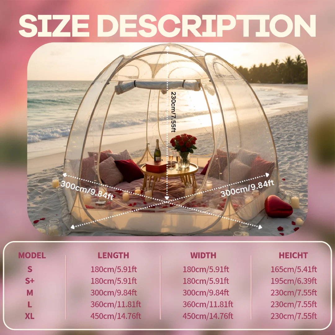 Lightweight Clear Bubble Dome Tent, Quick Pop‑up Shelter for Camping Travel Couples, See‑Through Tent for Garden Hangout Events