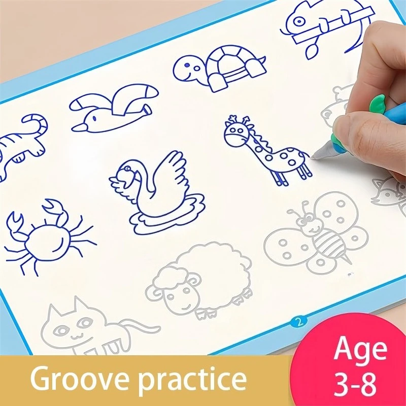 Magic Copybook Children's Groove Drawing Book Kindergarten 3-8 Ages Children's Drawing Basic Practice Groove Book