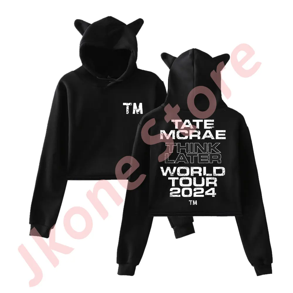 

Tate McRae T8 World Tour Merch Pullover Female Cat Ears Hoodie Long Sleeve Top Women's Clothes