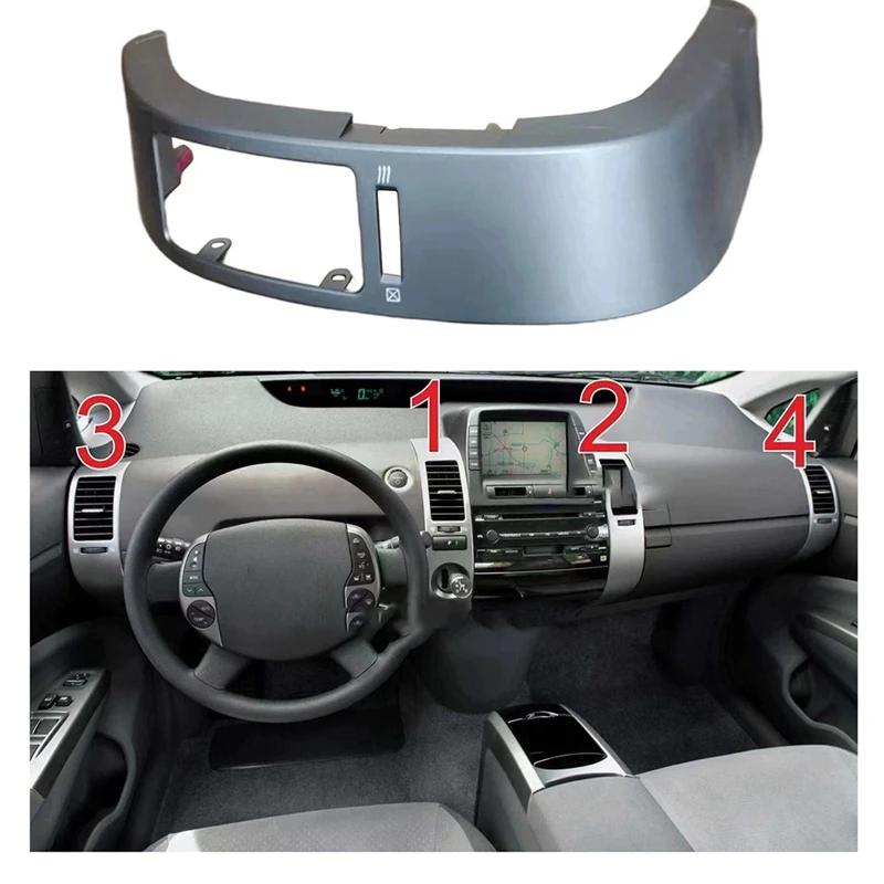 1 buah A/C penggantian Panel pelat Trim ventilasi udara dasbor untuk Toyota Prius 2004 -2009 penutup bingkai Outlet udara bagian dalam pusat kanan