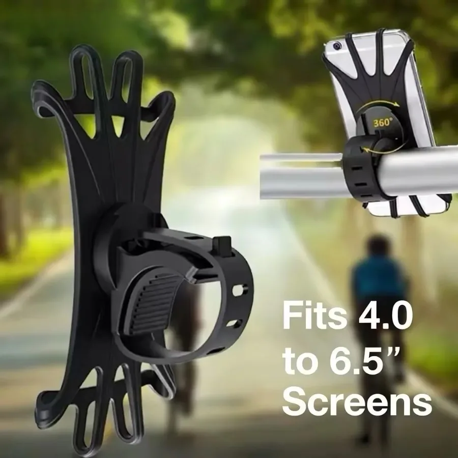 Soporte Giratorio Multifuncional de Silicona para Teléfono, Soporte Flexible para Bicicletas y Bicicletas Eléctricas