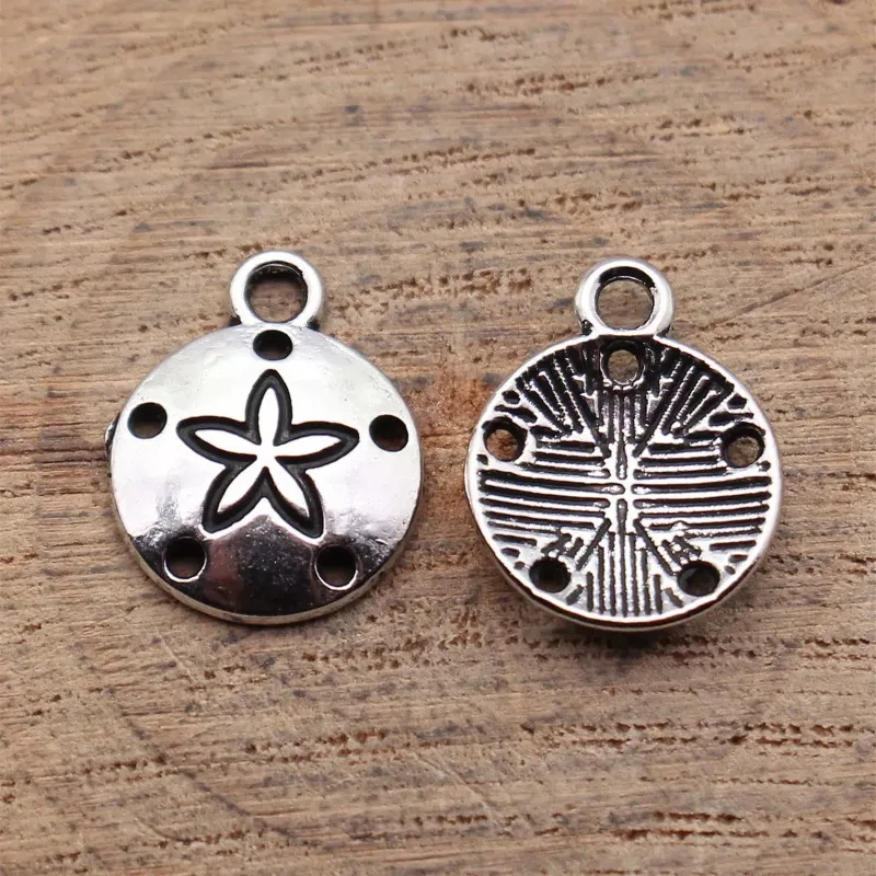 420 Stück antiksilberfarbene Blumenanhänger, 15 x 12 mm, DIY-Armbänder, Schmuckherstellung # 2794 – Detail 2