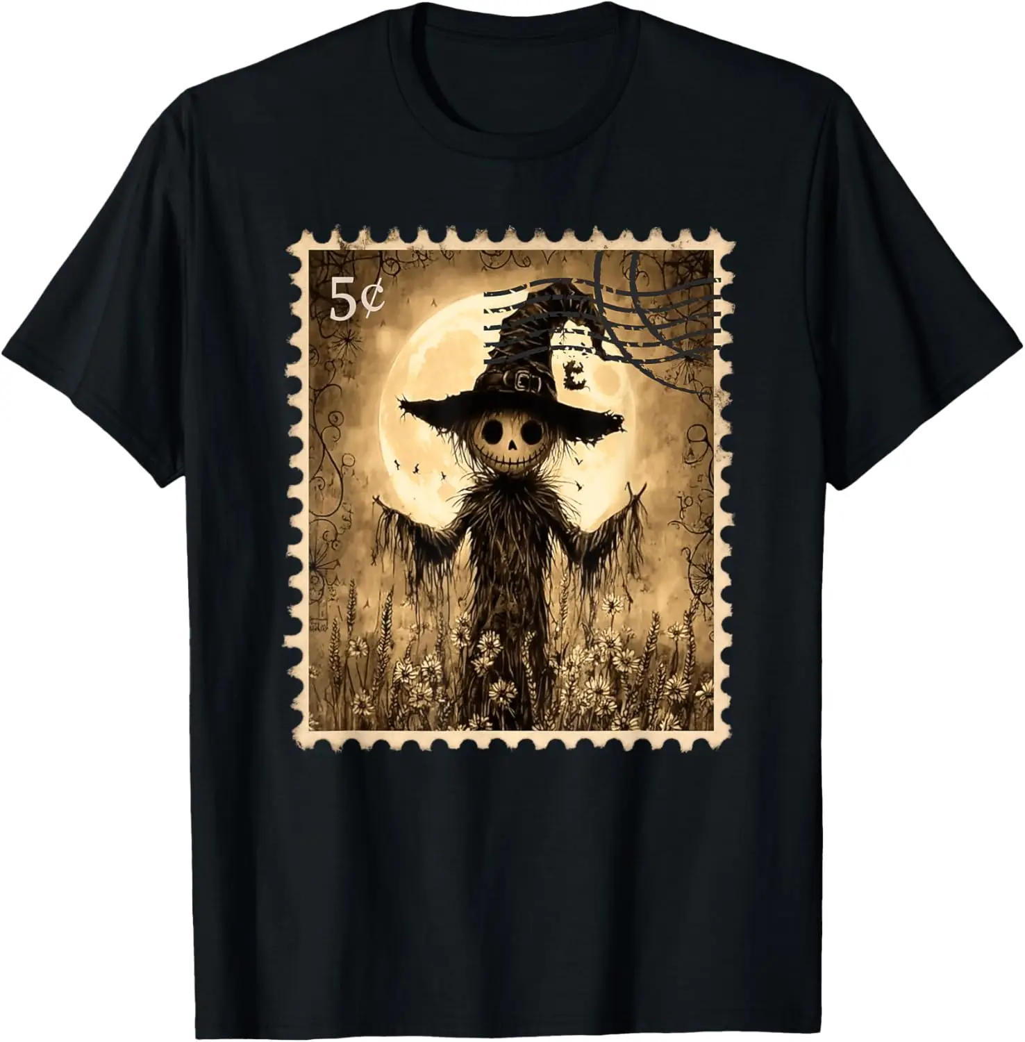 Spooky Gothic Halloween Stamp T-Shirt