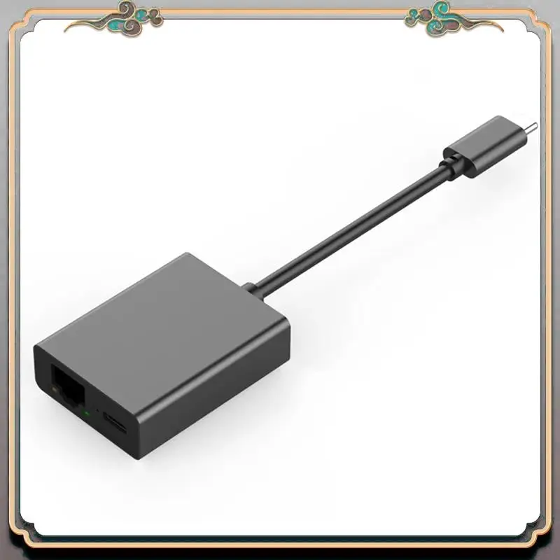 Durable 2X For Google TV 4K USB Dock Adapter USB C Ethernet USB C To Ethernet Adapter Plug And Play Support PD Charging
