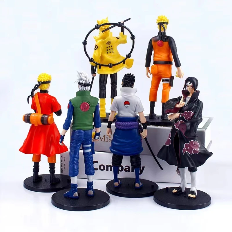 18CM 1Set/6 pezzi Anime Figure NARUTO Series Uzumaki Naruto Live Version Standing Model Toy Gift ornamenti Desktop