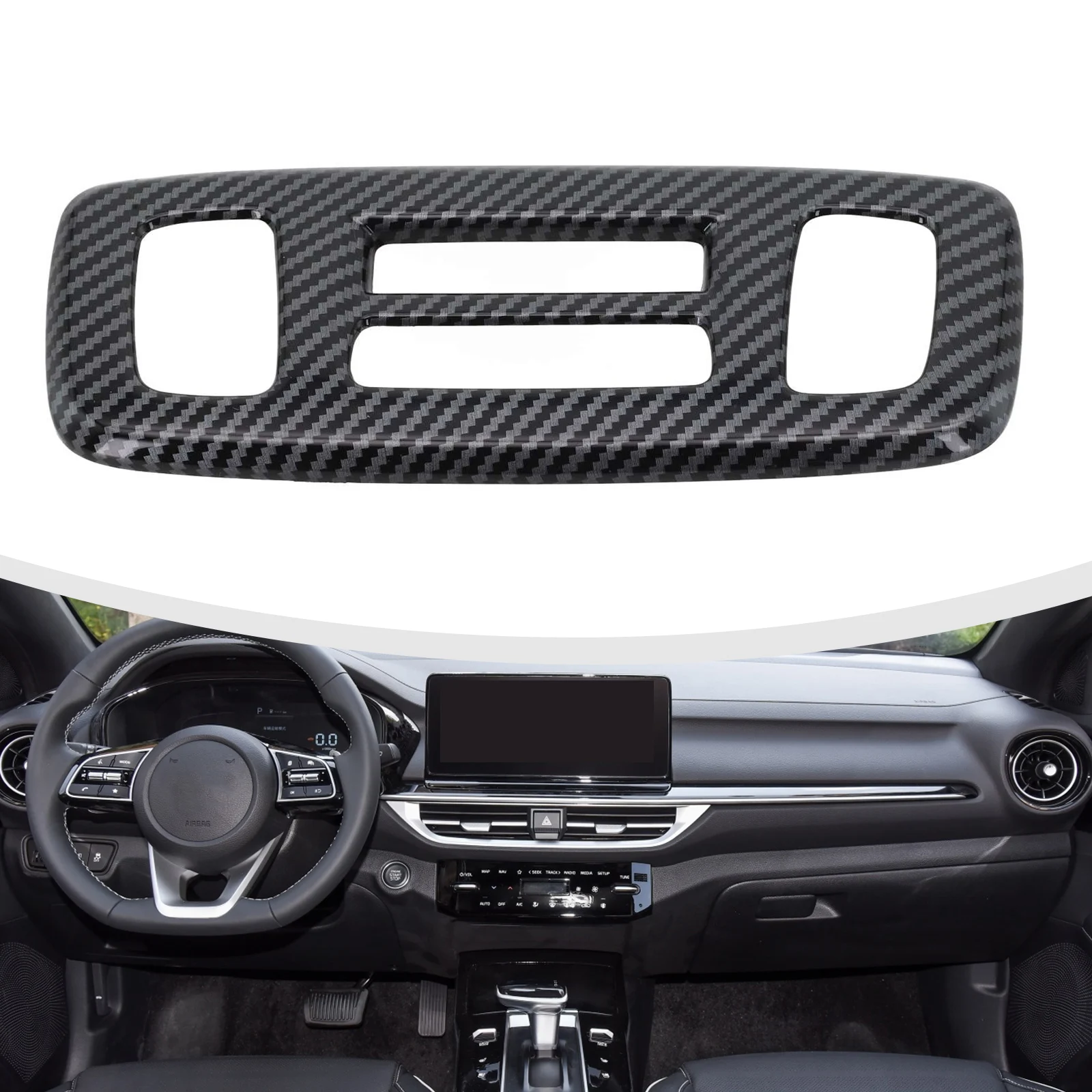 

Control Panel Trim Switch Panel Frame Trim Stable Characteristics ABS Material Brand New Carbon Fiber Easy Installation