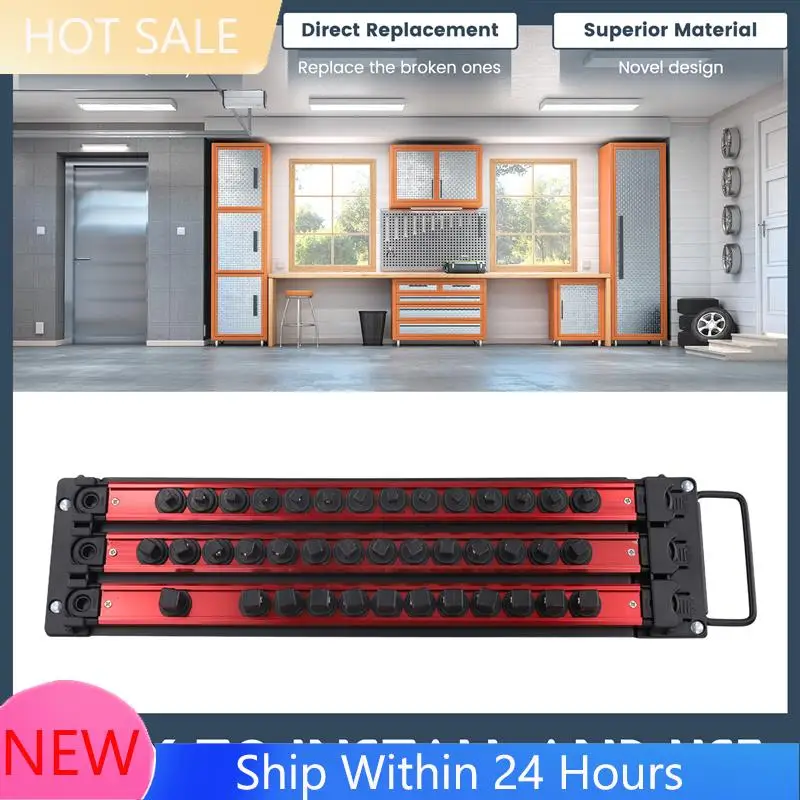 A78K New Household Electrician Metal Socket Storage Rack With Magnetic Strip For Screwdriver Heads